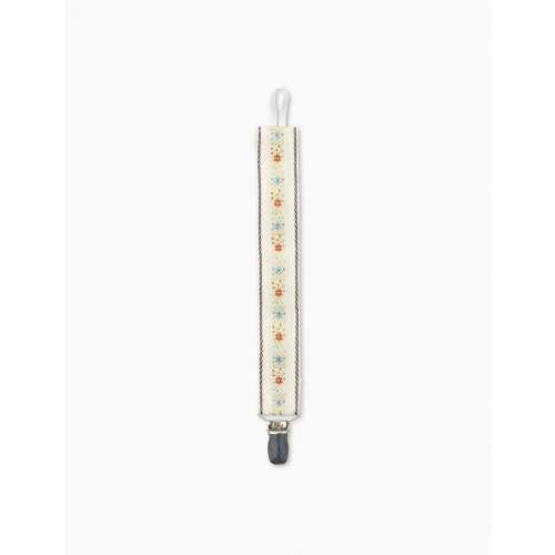 Basviola Pacifier Clip in Cream Floral