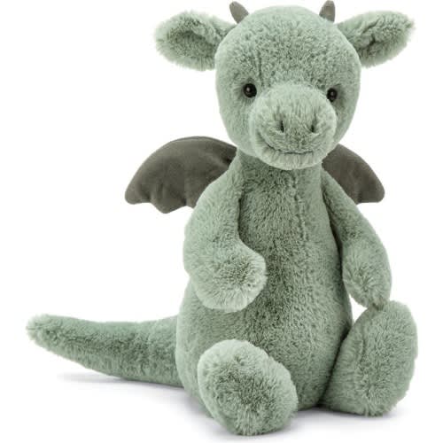 Jellycat Medium Bashful Dragon Stuffed Animal, Green