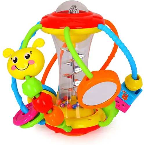 HOLA Baby Toys 0-6-12 Months, Baby Rattle Toys Activity Ball Infant Toys 6 Month Old Baby Toys 3-6 Months, Shaker Grab Spin Travel Toys Easter Basket Stuffers