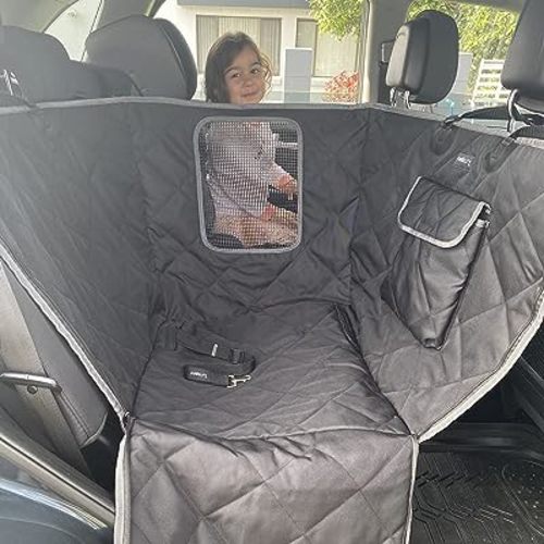 Furdelity™ Dog Car Seat Cover for Back Seat Half Dog Seat Cover Dog Car Hammock Pet Car Seat Cover Dog Car Seats for Small Dogs Medium Large Dog Car Seat Scratchproof Waterproof Durable Non-Slip Safe