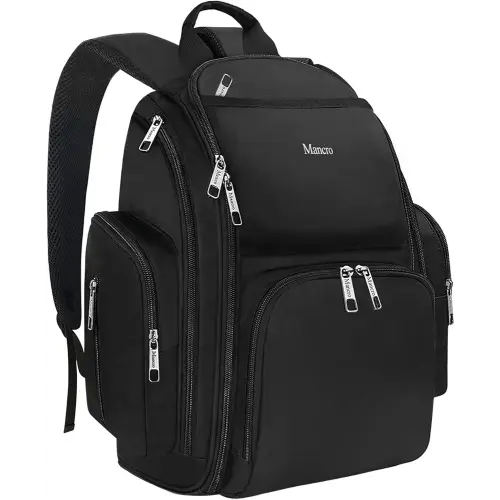 Backpack Diaper Bag, Waterproof Boy Travel Bag for Dad and Men, Large Multi-Function, Many Pockets, Lightweight, Stylish Diaper Backpack, Black