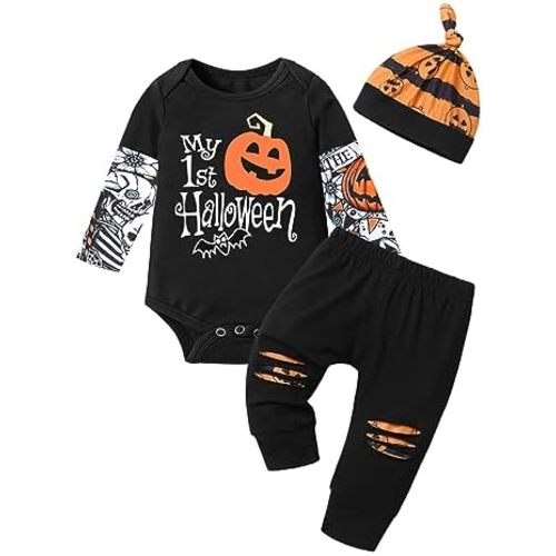 Baby Boy Clothes Tattoo Sleeve Funny Romper Bodysuit+Pants 3PCS Infant Outfits Set