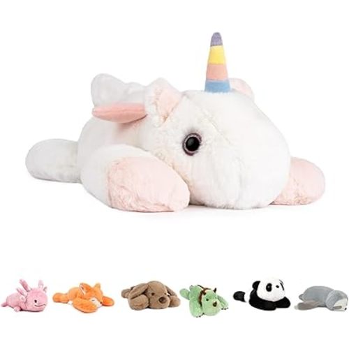 NiuniuDaddy 20" | 3.3 Pound Unicorn Weighted Stuffed Animals Plush Toy, Large Giant Pillowfort Body Pillow Animal with Kids Adults, Small Heavy Fluffy Fur Weighted Plushie for Gift Birthday Christmas