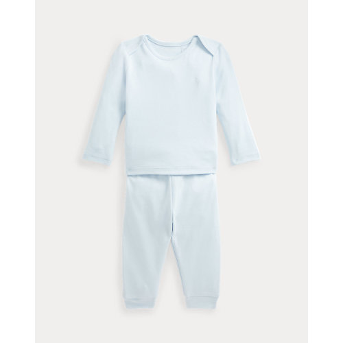 6-9 Months Ralph Lauren Organic Cotton Interlock Top & Pant Set