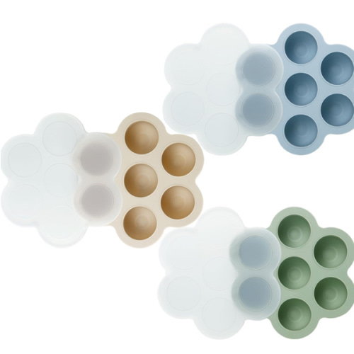 PandaEar 3 Pack Baby Food Freezer Tray with Lids, Silicone Baby Fruit Food Feeder Teether Tray, Baby Food Storage Container Ice Cube Tray Maker for Homemade Baby Food (Blue/Green/Carnation)