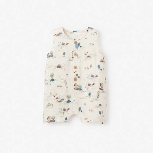 Pond Friends Organic Muslin Shortall WHITE / 3-6M