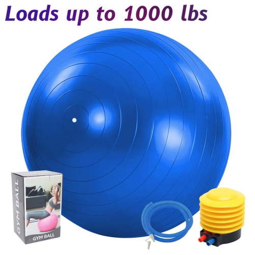 cyrico Exercise Ball Yoga Ball, 75cm Large Anti-Burst Gym Grade Birthing Ball for Pregnancy, Fitness, Balance, Pilates Workout and Physical Therapy, Extra Thick Stability Balls with Quick Pump, Blue