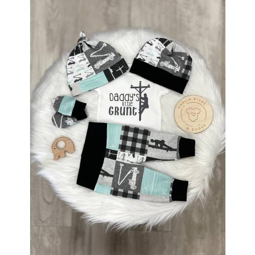 Lineman Baby Outfit: Daddy's Little Grunt Newborn Set