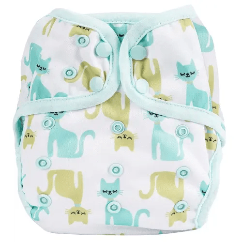 OsoCozy One Size Cloth Diaper Covers - Adjustable Snap Fit & Double Leg Gussets for Baby Boys & Girls from 8-35 Pounds. Use with Prefold, Flat or Fitted Cloth Diapers or Snap-in Inserts.