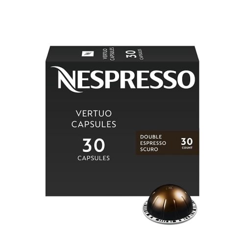 Nespresso Capsules Vertuo, Double Espresso Scuro, Dark Roast Espresso Coffee, 30-Count Coffee Pods, Brews 2.7oz.