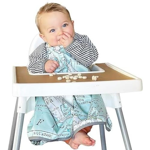 Bibbrella Premium Baby Led Weaning Bib - Full Coverage with Lap Protection - Water-Resistant Long Sleeve Smock