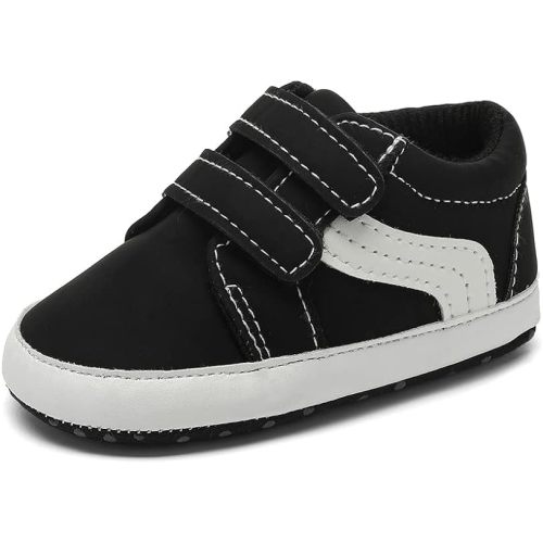 Clowora Unsex Baby Boys Girls Canvas First Walkers Shoes,Newborn Infant Non Slip Soft Sole Crib Casual Sneaker