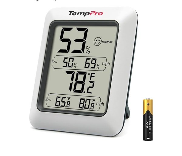 Amazon.com: TempPro TP50 Digital Hygrometer Indoor Thermometer Room Thermometer | Humidity Meter Humidity Gauge with Temperature Humidity Monitor for House Office Celler Kitchen Greenhouse RV