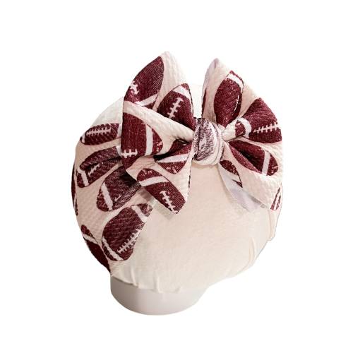Football Baby Headwrap Bow, Super Bowl Sunday Toddler Bow, Baby Bow, Kid's Headwrap Bow