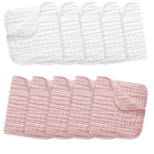 10 Pack Muslin Burp Cloths 100% Cotton Large 20''×10'' Thickened Baby Burp Cloths Super Soft and Highly Absorbent, Newborn Washcloth (White) : Amazon.com.au: Baby