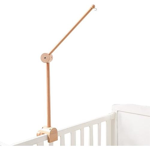 Baby Crib Mobile Arm - Wooden Baby Mobile Crib Holder Height Adjustable for Hanging Baby Crib Attachment for Nursery Decor