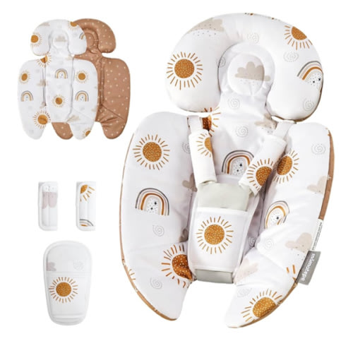 Mamatepe Infant Insert Compatible with 4moms Mamaroo & Graco Swing and Infant Car Seat,Newborn Insert Head & Body Support Cushion, Reversible Design, Breathable Soft Fabric