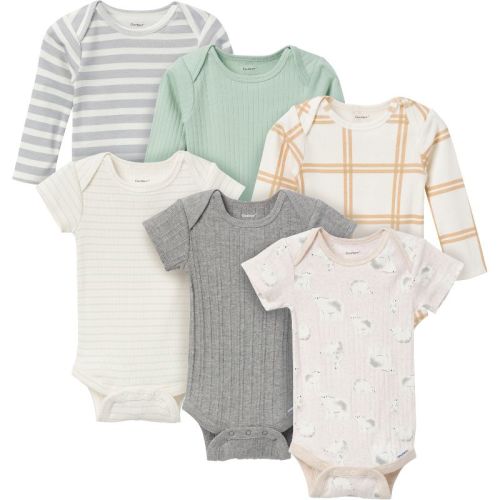 Gerber Baby Neutral 6-pack Onesies Bodysuits, Polar Bear, 12 Months