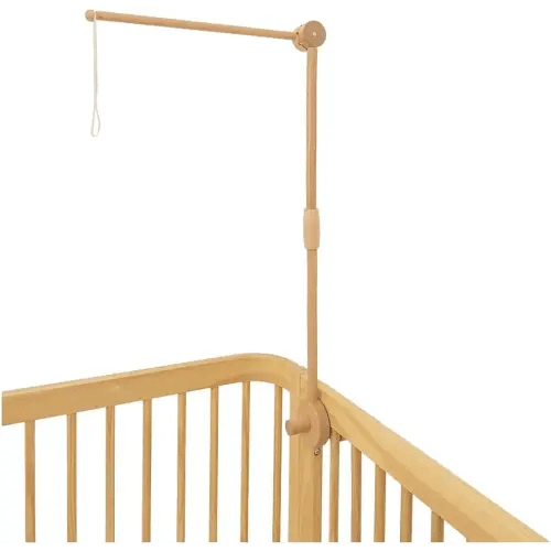 Adjustable Wooden Crib Mobile Arm - 31 inch Baby Mobile Hanger - Made of Beechwood + Strong Silicone Gasket for Secure Crib Attachment - EmmnNic