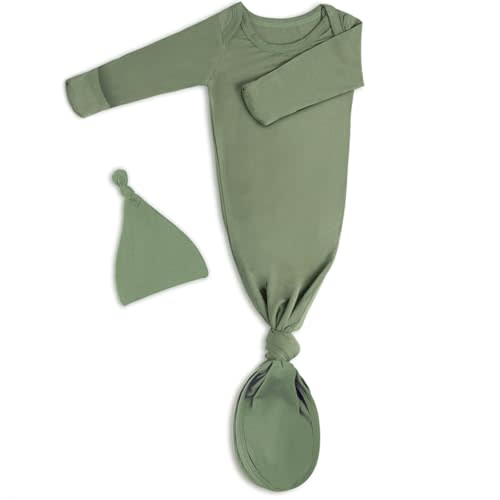 Baby Noah Newborn Knotted Gown for Boy Girls, Newborn Coming Home From Hospital Outfit, Baby Tie Gown Nightgown