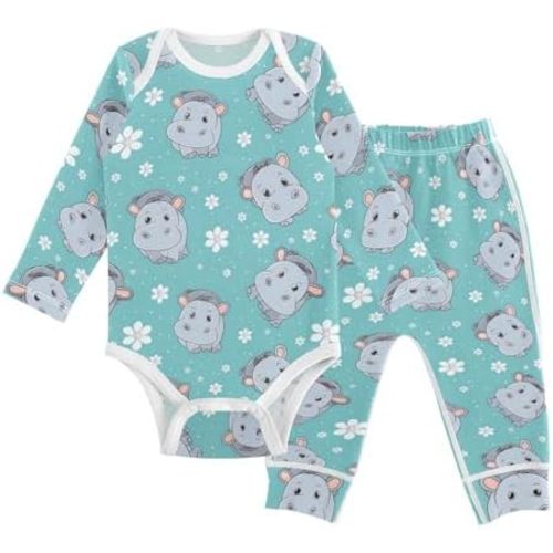 vvfelixl Baby Bodysuits Pants Sets White Gooses Long Sleeve Baby Clothes for Boys Girls 0-24M