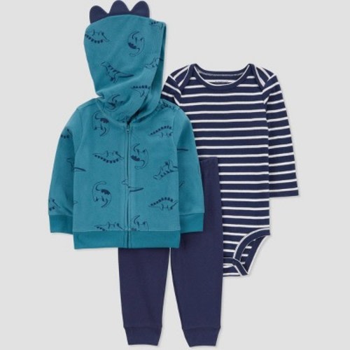 Carter's Just One You® Baby Boys' Striped Dino Coordinate Set - Blue, Size: 3M