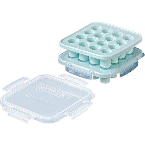 MyMilk by Souper Cubes Half-Ounce Silicone Tray - Freeze and Store Breast Milk and Baby Food - 2 pack - fits any baby bottle (Mint)