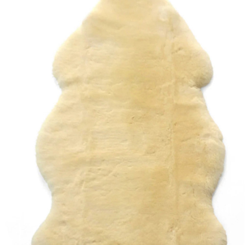 Sheepskin Rug for Babies, 100% Natural, Shorn Lambskin Wool, 2 x 3 Feet, Flax