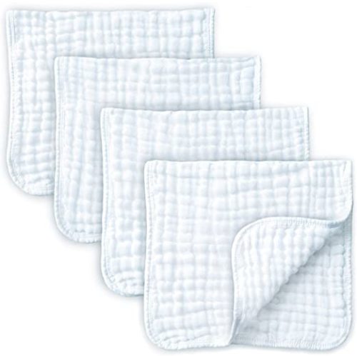 KiddyCare Muslin Burp Cloths - Burp Clothes for Baby Girl/boy, Organic Baby Clothes Burping Cloths for Babies - 6 Layers absorbance, Baby Burp Cloth (8 Pack (10x20 inches)) - 10x20 Inch (Pack of 8)