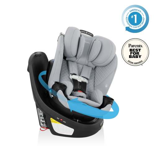 Evenflo Revolve360 Slim 2-in-1 Rotating Car Seat with Green & Gentle Fabric