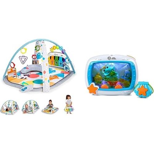 Baby Einstein Sea Dreams Soother Musical Crib Toy + 4-in-1 Kickin' Tunes Music and Language Play Gym