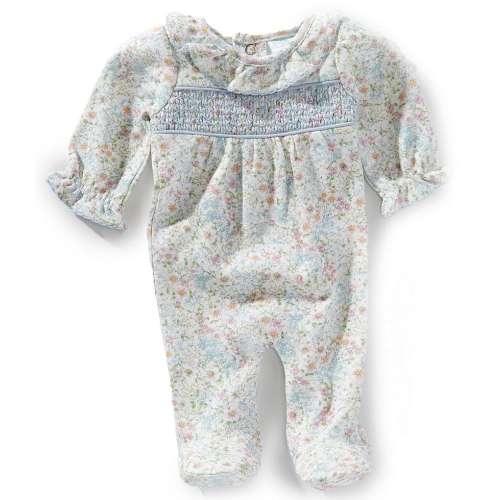 Edgehill Collection Baby Girls Preemie-6 Months Long Sleeve Floral Footie Coverall