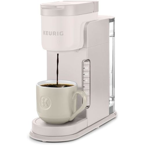 Keurig K-Express Single Serve K-Cup Pod Coffee Maker, 3 Brew Sizes, Strong Button Feature, 42oz Removable Reservoir, Warm Stone