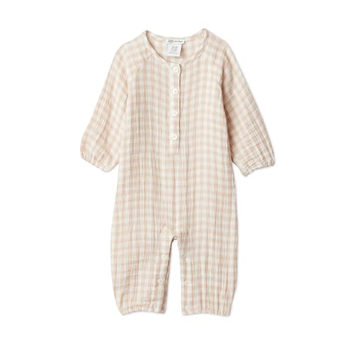 Amazon Essentials x Sofia Grainge Unisex Babies' Cotton Gauze Long Sleeve Romper