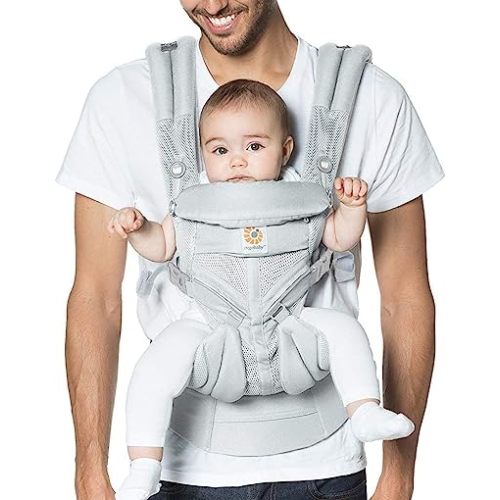 Ergobaby Omni 360 All-Position Baby Carrier for Newborn to Toddler with Lumbar Support & Cool Air Mesh (7-45 Lb), Pearl Grey