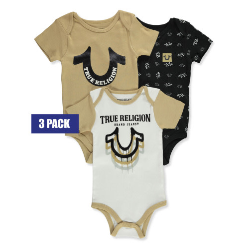 True Religion Baby Boys' 3-Pack Bodysuits