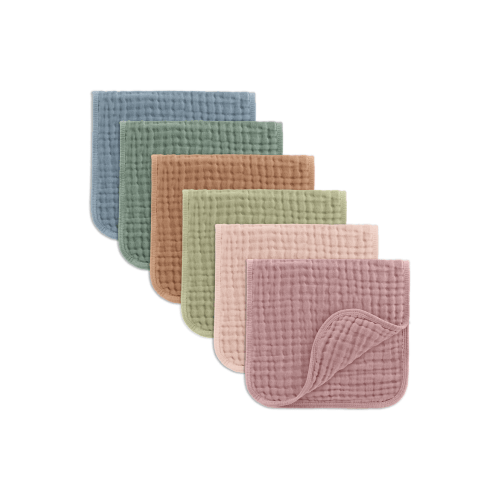 Muslin Burp Cloths - Pack of 6