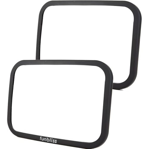 Funbliss Rear Facing Car Seat Mirrors - Shake-proof & Shatterproof Baby Car Mirror for Backseat - Clear Wide View, Easy Install, 2 Pack for Multiple Kids