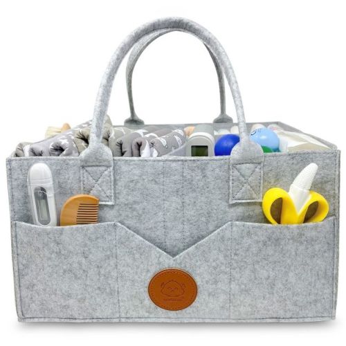 KeaBabies Baby Diaper Caddy Organizer, "Classic Gray" Gray