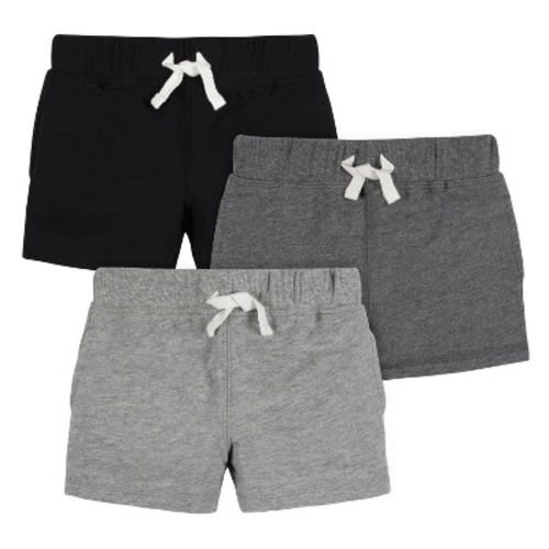 Gerber Baby and Toddler Boys' Pull-On Knit Shorts- 3-Pack, Color: Neat neutrals, Size: 6-9 months