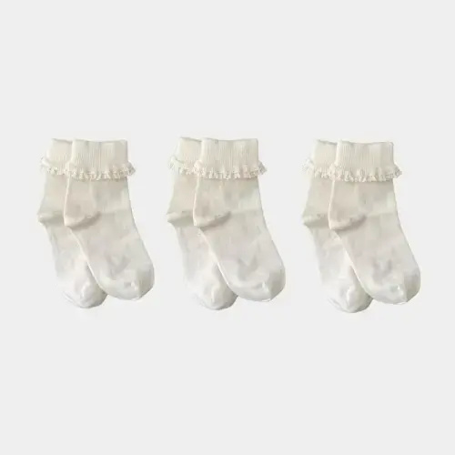 Pure Organic Lace Socks - 1 Pair 98% Cotton – Q for Quinn & Basics by Quinn