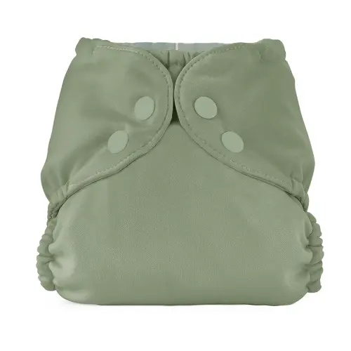 Esembly Cloth Diaper Cover - Reusable Swim Diaper, Waterproof, Breathable - Adjustable Outer Layer Over Absorbent Inner for Blowout Protection - Aloe, Size 1 (7-17lbs)