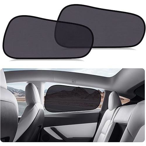 ZATOOTO Car Window Shades for Tesla Model Y Rear Window, Baby Window Shades for Back Window Sun Shade Semi-Transparent Cling Car Window Sun Blocker for Optimal Sun Protection and Improved Privacy