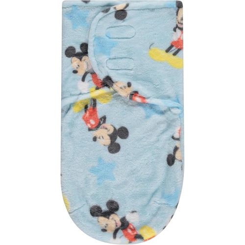 Disney Mickey Mouse Single Ply Baby Swaddle Sack, Easy Wrap Newborn Infant Swaddling Blanket, Soft Comfort Swaddler, Sleep/Hospital Swaddles for Newborns