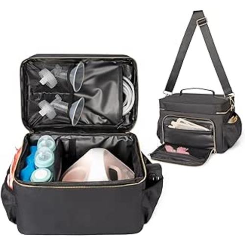 Amazon.com : EliteMom Breast Pump Tote Bag (Patent Pending) - Stylish Pumping Bag Compatible with Spectra S1 S2 Gold, Medela, and More with Cooler for Working Moms : Baby