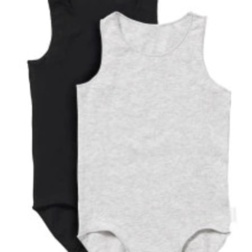 BONDS Wonderbodies Singletsuit 2 Pack | BXW6A | Grey & Black