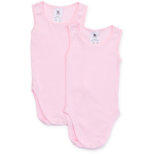 Dymples Baby Organic Cotton Singlet Suit 2 Pack - Light Pink - Size 0000