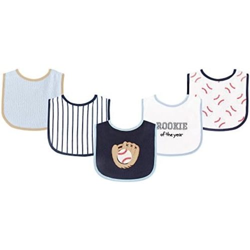 Luvable Friends Baby Cotton Terry Drooler Bibs with PEVA Back, Transportation, One Size