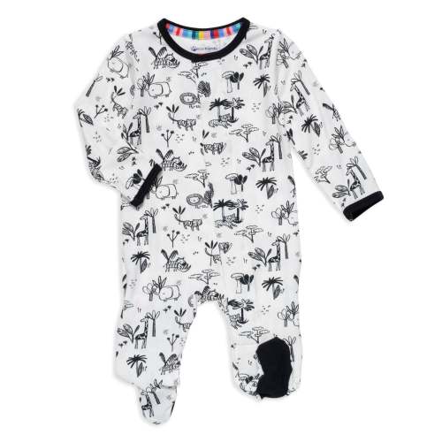 animal safari modal magnetic footie: 0-3M