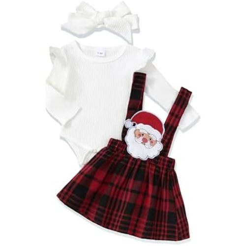 Newborn Infant Baby Girl Dress Clothes Winter Outfits Top Romper Overalls Dresses Suspender Skirt Set for Girls